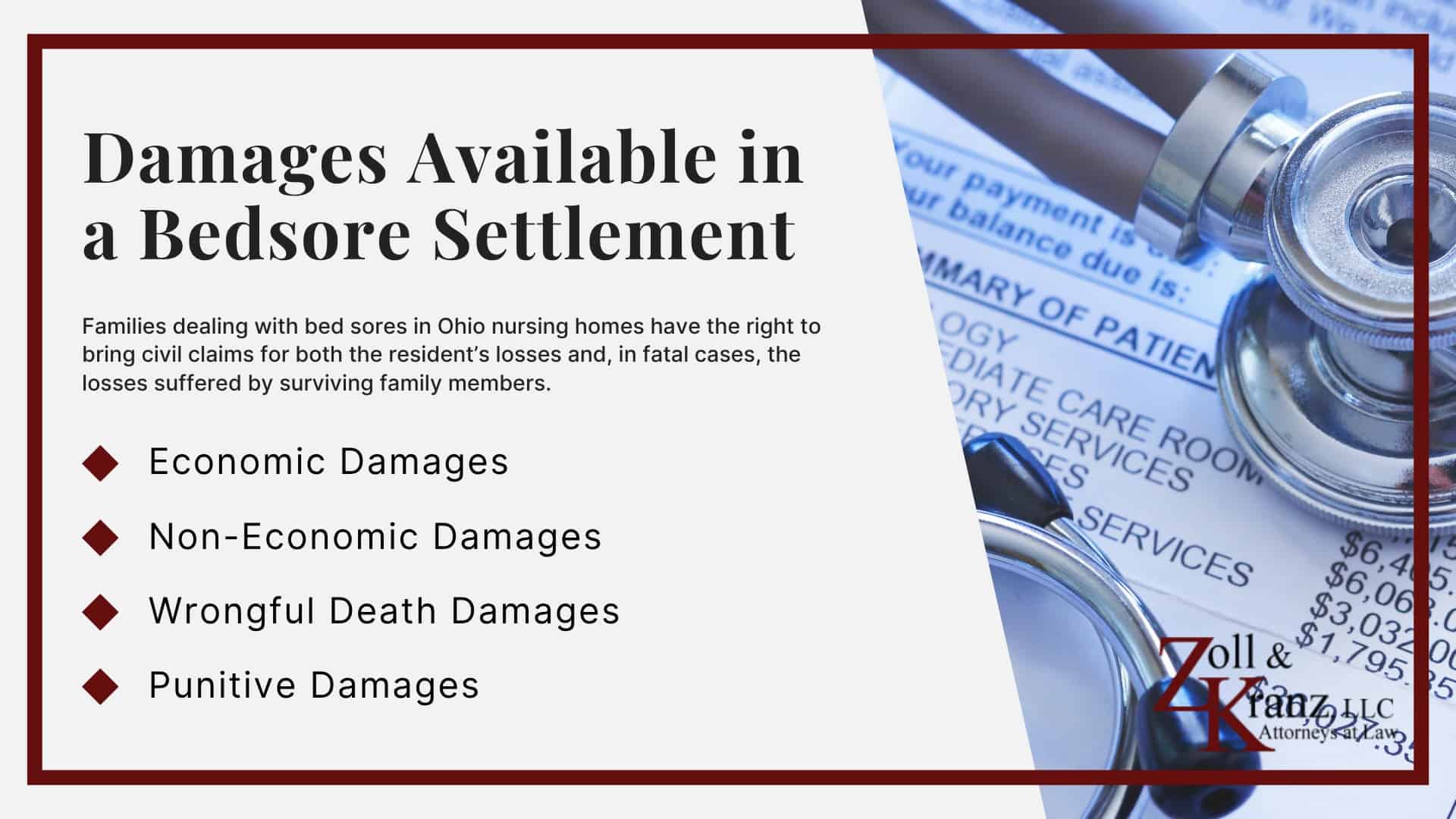 Damages Available in a Bedsore Settlement; Arbitration Agreements in Nursing Home Bedsore Claims; Time Limit to File a Bedsore Lawsuit in Ohio; Proving a Bedsore Claim Against a Toledo Nursing Home; Steps to Take if Your Loved One Has Bedsore Injuries in a Nursing Home; Filing a Bed Sore Lawsuit Against a Nursing Home; Ways to Prevent Bedsores in Nursing Homes; How Chronic Understaffing Causes Bedsores; Common Causes of Bedsores in Toledo Nursing Homes; Stages and Classifications of Bedsores; What Are Bedsores