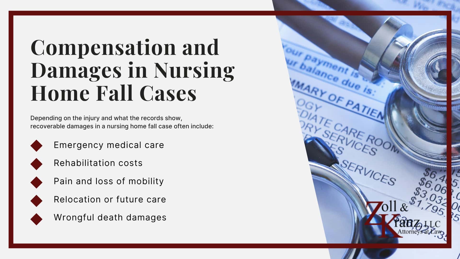 Compensation and Damages in Nursing Home Fall Cases; How Inspection Reports and Prior Citations Can Support a Claim; Evidence Needed to Prove a Dropped Patient Claim; Proving Nursing Home Negligence in a Dropped Patient Case; Steps to Take After a Nursing Home Transfer Fall; Ohio Nursing Home Residents’ Bill of Rights; Federal and Ohio Laws That Apply to Nursing Home Falls; How Chronic Understaffing Leads to Dropped Patient Incidents; Why Patient Drops Happen During Nursing Home Transfers; Common Injuries After a Nursing Home Transfer Fall; Federal Nursing Home Reform Act