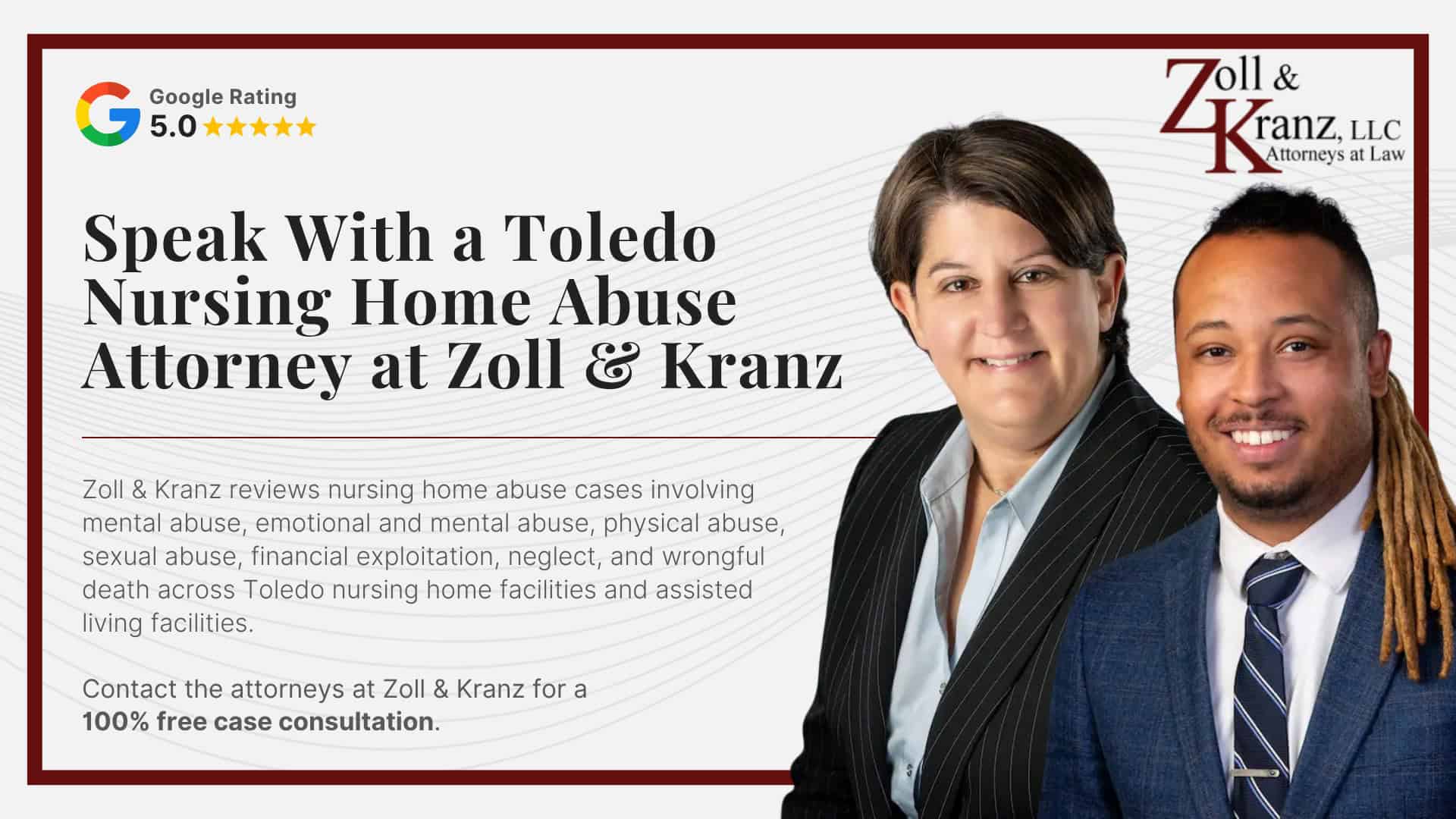 Speak With a Toledo Nursing Home Abuse Attorney at Zoll & Kranz; Proving Emotional Abuse in a Nursing Home Case; Steps to Take When You Suspect Emotional Abuse; Nursing Home Resident Rights Under Federal and Ohio Law; Common Injuries Caused by Emotional Abuse; Common Causes of Emotional Abuse in Nursing Homes; Warning Signs of Emotional Abuse in Nursing Home; Common Types of Mental and Emotional Abuse