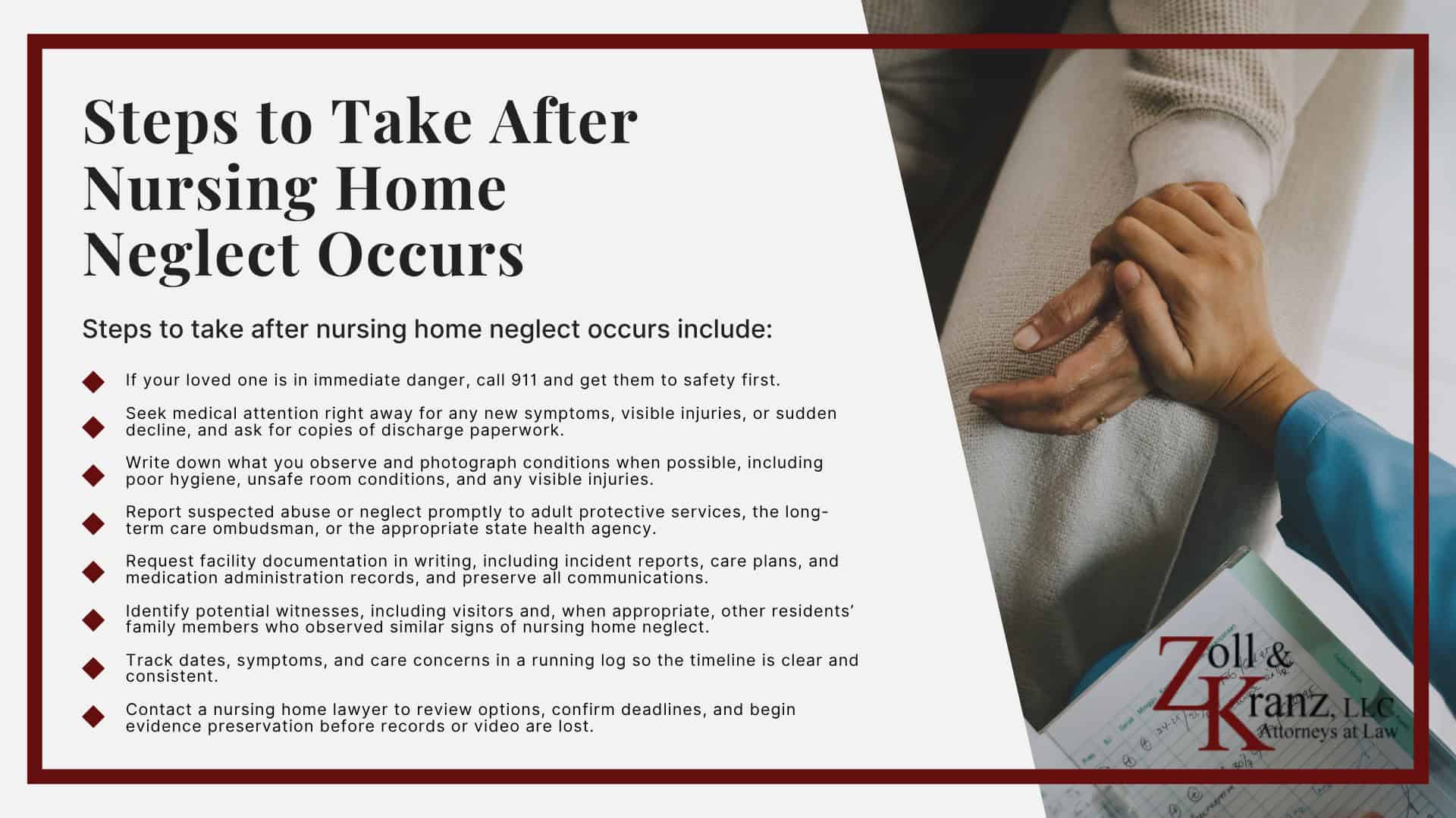 Steps to Take After Nursing Home Neglect Occurs; The Legal Process of Toledo Nursing Home Neglect Claims; Common Causes of Nursing Home Negligence; What is Considered Nursing Home Abuse or Neglect