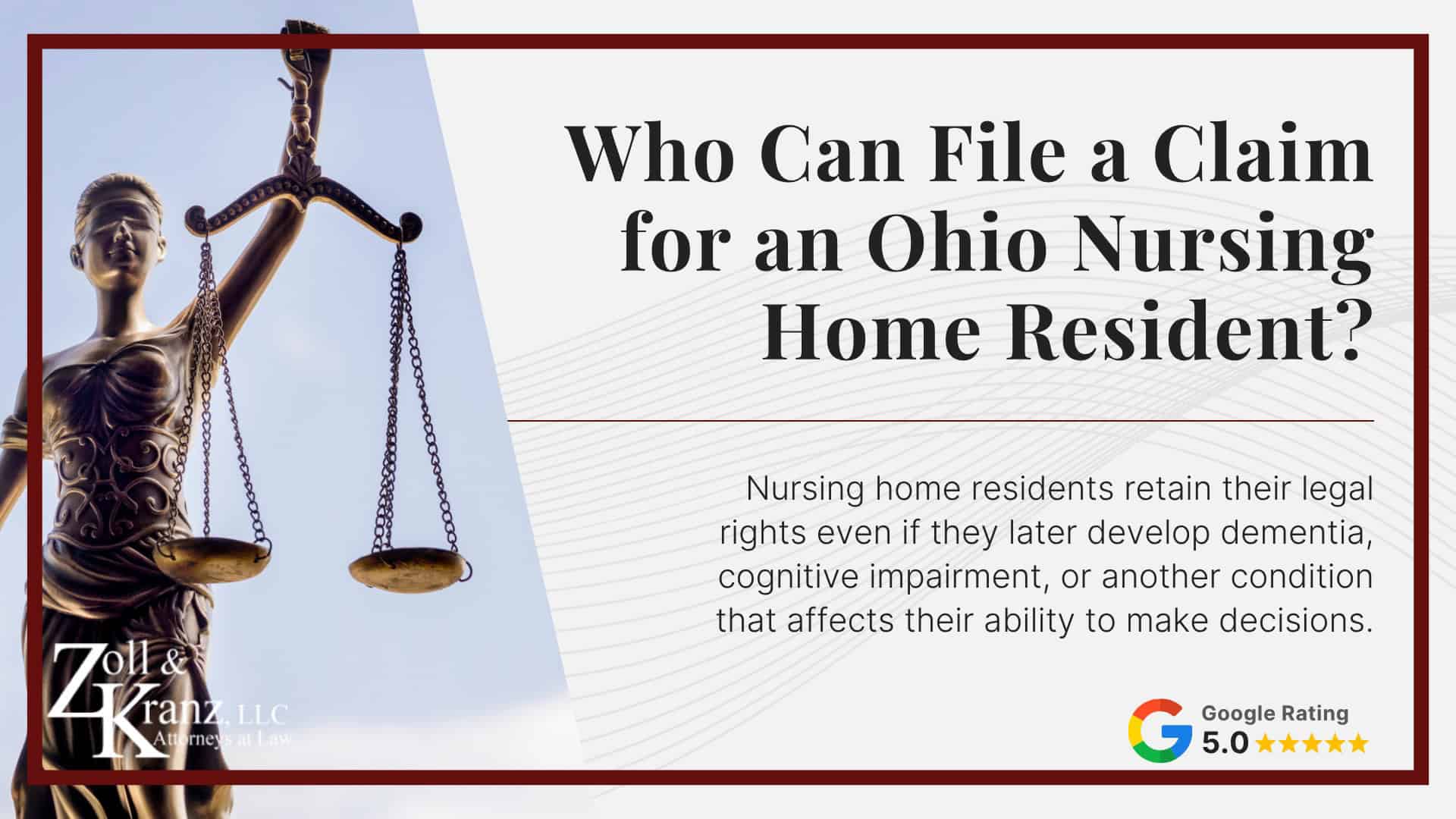 Who Can File a Claim for an Ohio Nursing Home Resident; Involuntary Discharge of Ohio Nursing Home Residents; Physical and Chemical Restraints in Ohio Nursing Homes; Common Nursing Home Resident Rights Violations; Basic Rights of an Ohio Nursing Home Resident; Nursing Home Resident Rights Under Federal and State Law