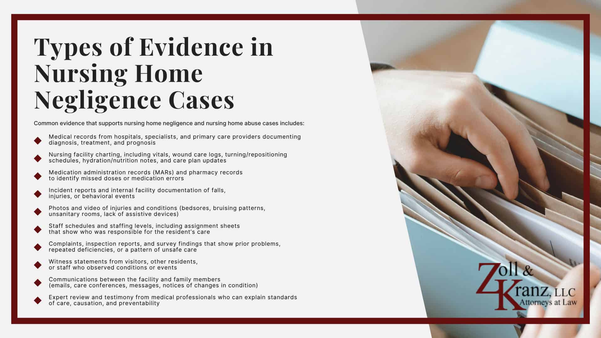 Evidence for Toledo Nursing Home Negligence Claims_ Overview; Types of Evidence in Nursing Home Negligence Cases