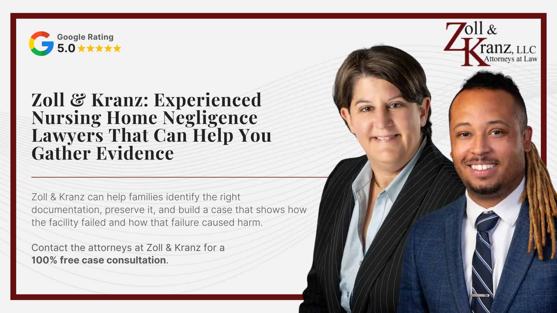 Zoll & Kranz_ Experienced Nursing Home Negligence Lawyers That Can Help You Gather Evidence; Do You Qualify For a Toledo Nursing Home Negligence Case; Steps To Take After Nursing Home Negligence Occurs; How Our Lawyers Can Assist You; The Legal Process of Toledo Nursing Home Negligence Cases; Evidence for Toledo Nursing Home Negligence Claims_ Overview; Types of Evidence in Nursing Home Negligence Cases; How Our Lawyers Can Assist You; Signs of Nursing Home Negligence; Damages in Toledo Nursing Home Negligence Cases