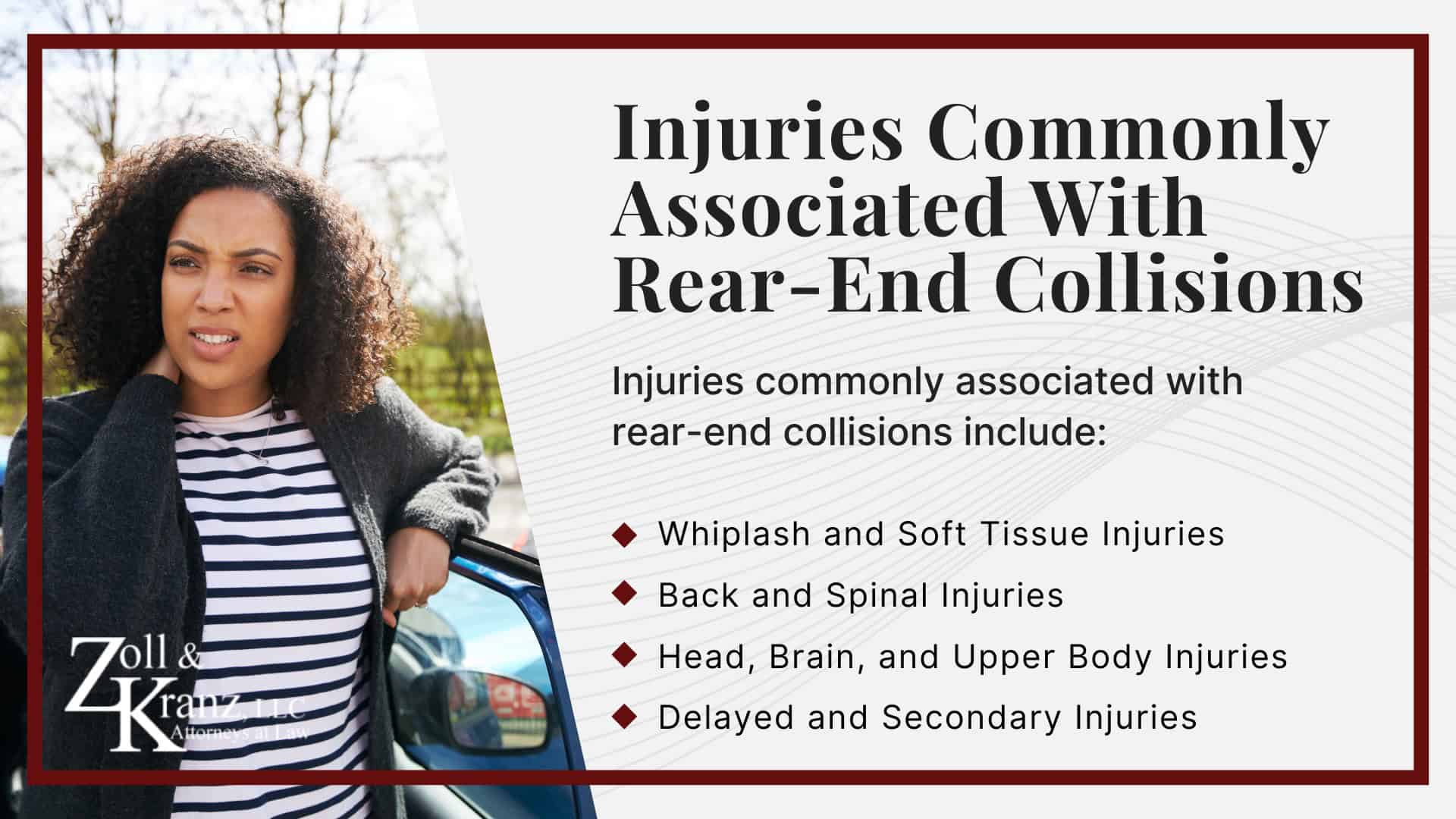 Injuries Commonly Associated With Rear-End Collisions; Fault and Liability in Rear-End Accidents; How Rear-End Collisions Occur