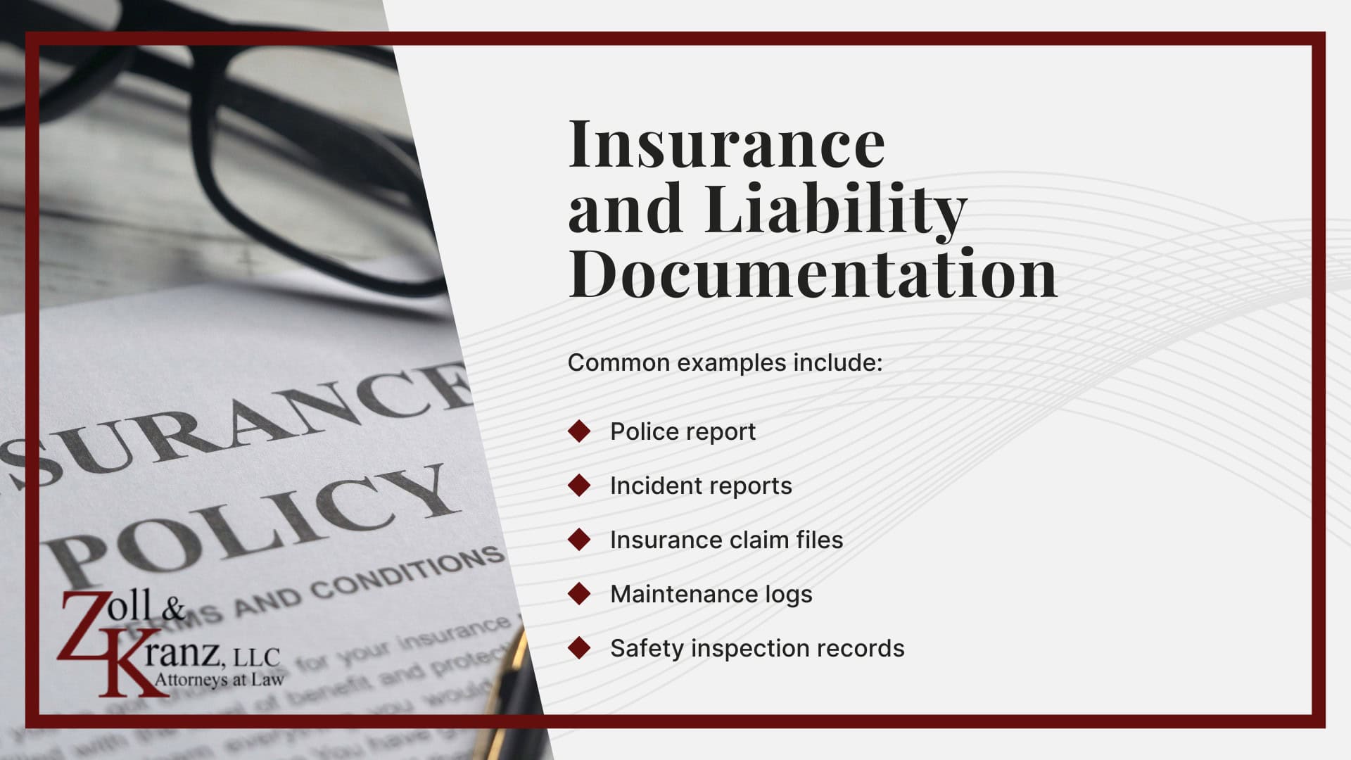 Insurance and Liability Documentation; Employment and Wage Records; Expert Testimony; Medical Records and Documentation; Physical Evidence; Types of Personal Injury Evidence; The Purpose of Evidence in Personal Injury Cases