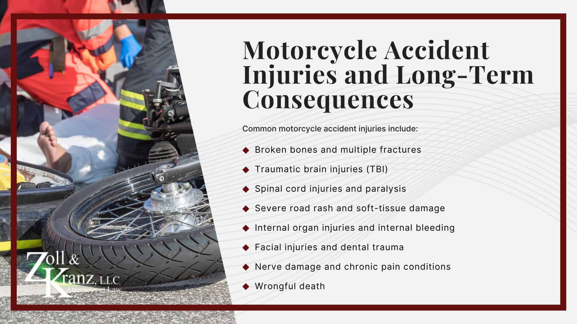 Motorcycle Accident Injuries and Long-Term Consequences; Common Causes of Motorcycle Accidents in Toledo, OH; Gathering Evidence for a Motorcycle Accident Claim; What to Do After a Motorcycle Accident in Toledo; Damages in Motorcycle Accident Personal Injury Claims