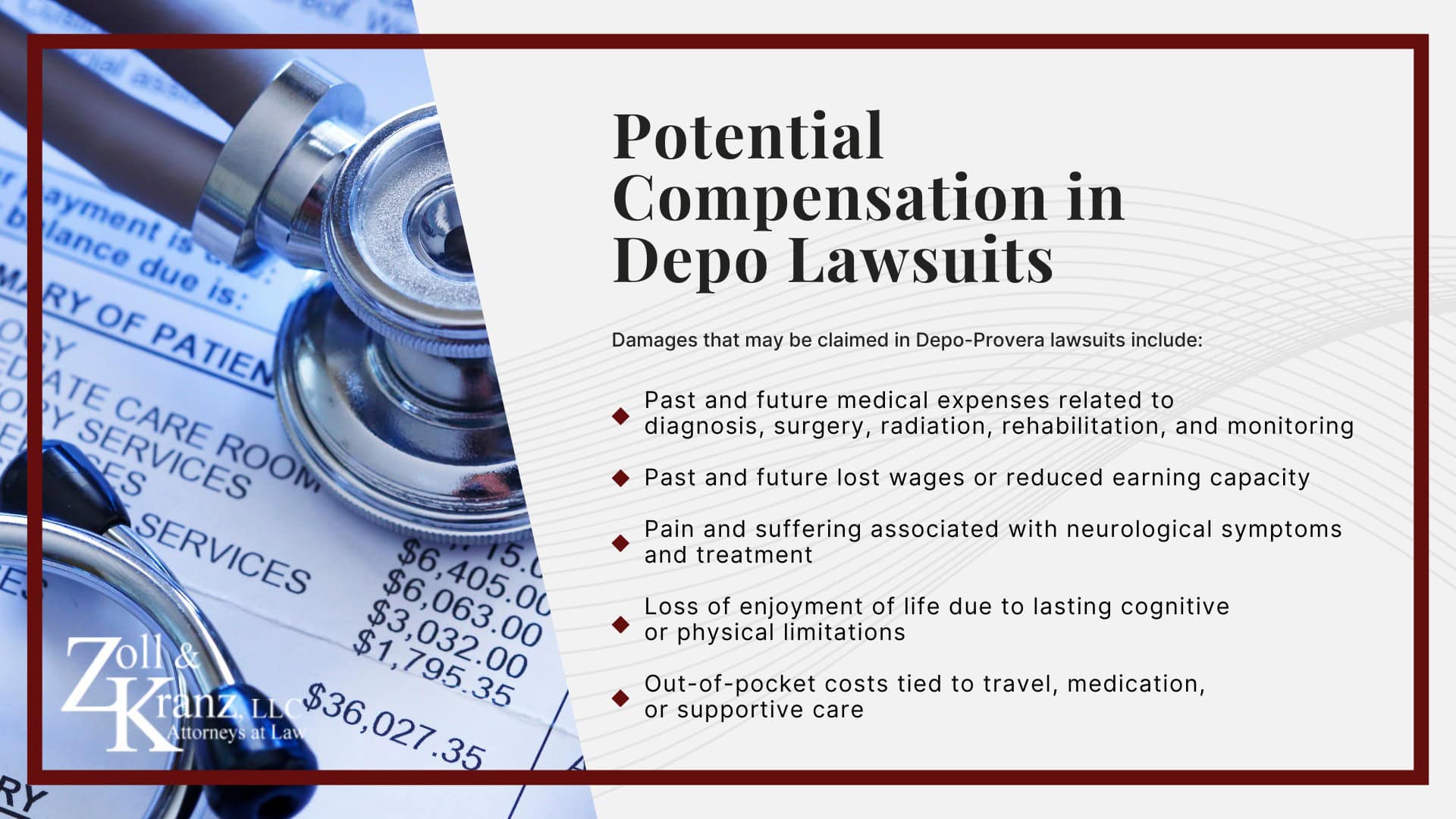 Potential Compensation in Depo Lawsuits; Evidence for the Depo Shot Lawsuits; Who Qualifies to Sue Depo-Provera Manufacturers; Depo-Provera Lawsuit Overview; How is Depo-Provera Use Linked to Brain Tumors; Settlement Projections for Depo-Provera Claims
