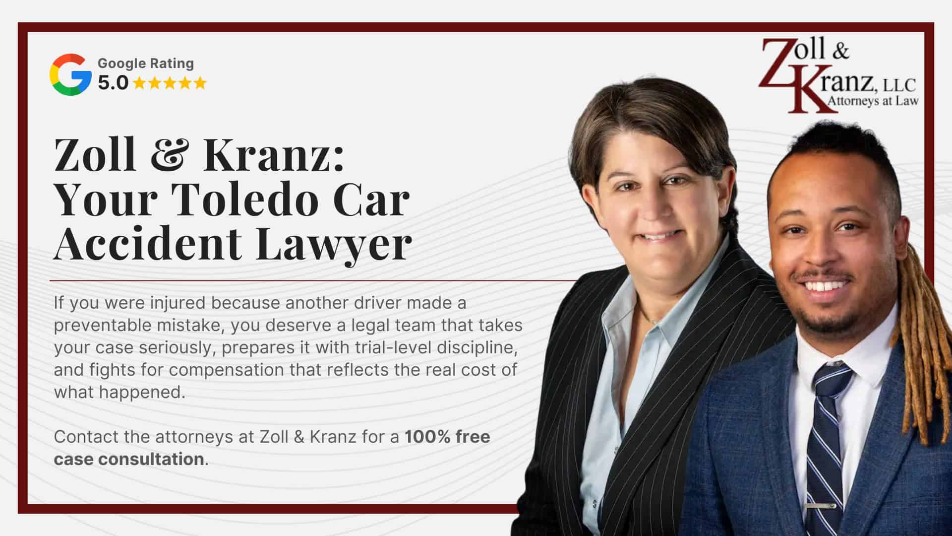 Zoll & Kranz_ Your Toledo Car Accident Lawyer; Why Insurance Companies Fight Toledo Car Accident Claims; How Our Toledo Bicycle Accident Attorneys Build Strong Cases; What Compensation Can Cover in an Ohio Car Accident Claim; Understanding Ohio Car Accident Laws and How They Impact a Claim; Who May Be Liable for a Car Accident in Toledo; Injuries Common in Toledo Auto Accidents; Types of Car Accidents We Handle; Common Causes of Auto Accidents in Toledo; What to Do After a Car Accident in Toledo (Step-by-Step); Why Hire a Toledo Auto Accident Lawyer at Zoll & Kranz?