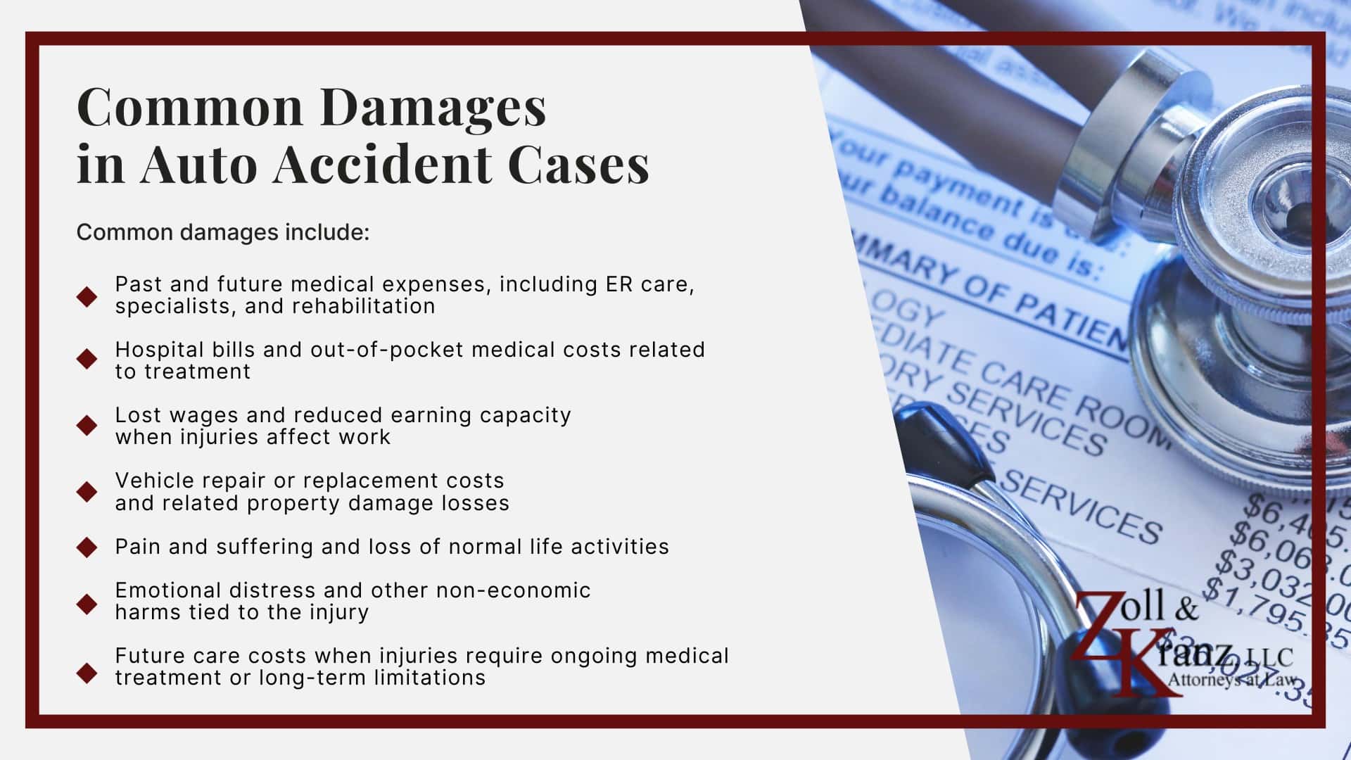Common Damages in Auto Accident Cases; Common Damages in Auto Accident Cases