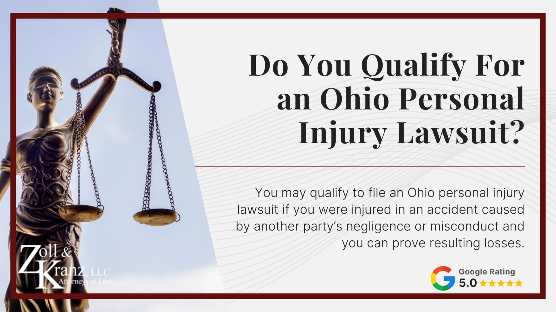 Do You Qualify For an Ohio Personal Injury Lawsuit; Common Injuries In Personal Injury Claims; The Legal Process of a Personal Injury Lawsuit; Statute of Limitations In Ohio For Personal Injury Cases; Exceptions to Ohio’s Statute of Limitations; How Our Lawyers Can Assist You In Meeting the Statute of Limitations; Deadlines For Other Types of Cases; Steps To Take For a Personal Injury Lawsuit