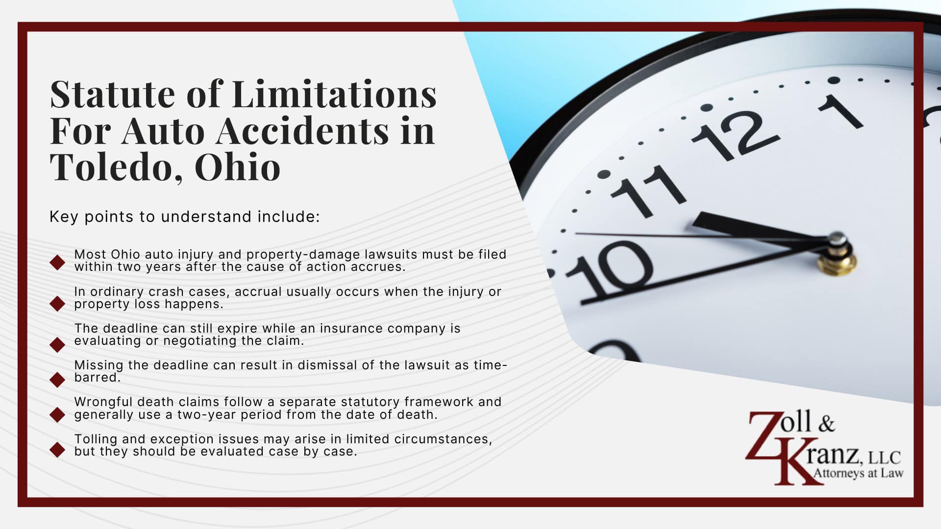 Statute of Limitations For Auto Accidents in Toledo, Ohio